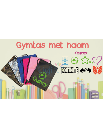 Gymtas met naam bedrukt