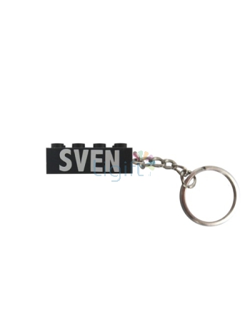 Legoblokje sleutelhanger met naam